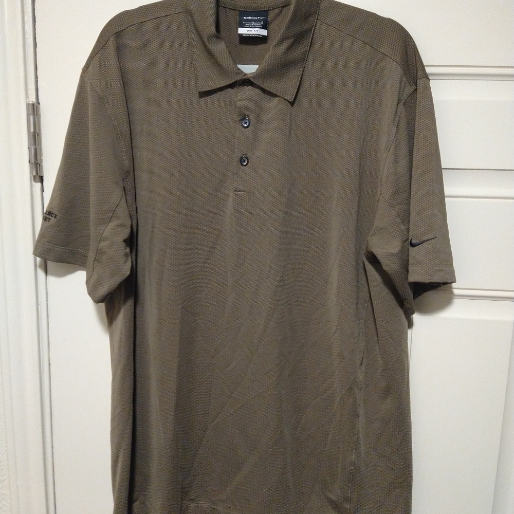 Nike Golf Dri-Fit Short Sleeve Polo Shirt Men's sz Large Commerce Street Logo.